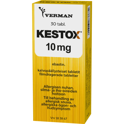 KESTOX tabletti, kalvopäällysteinen 10 mg 30 fol
