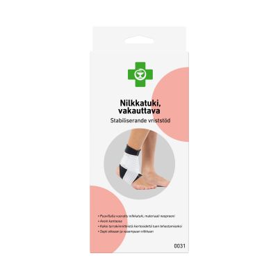 APTEEKKI Nilkkatuki, vakauttava XXL musta-valkoinen 1 kpl