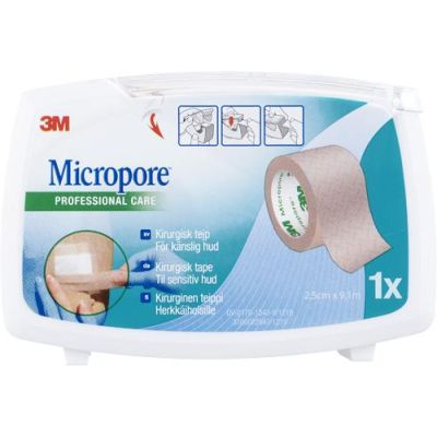 Micropore 2,5cm x 9,1m ruskea katkokela 1 kpl