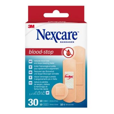 Nexcare Blood-Stop laastari lajitelma pakkaus 30 kpl
