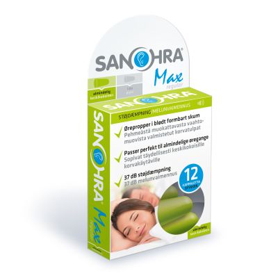 SANOHRA max korvatulpat aikuinen 6 paria