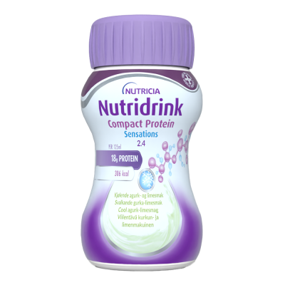 Nutridrink Compact Protein Sensations viilentävä kurkku-lime 4x125 ml
