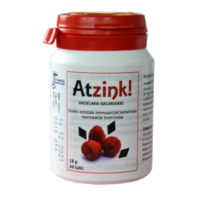 Atzink Vadelma-salmiakki 24 tabl