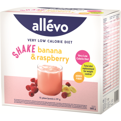 Allevo VLCD Shake Banaani&Vadelma 15 kpl