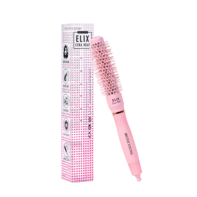 SisterYoung ELIX CERA HEAT PINK keraaminen pyöreä hiusharja 25 mm 1 kpl