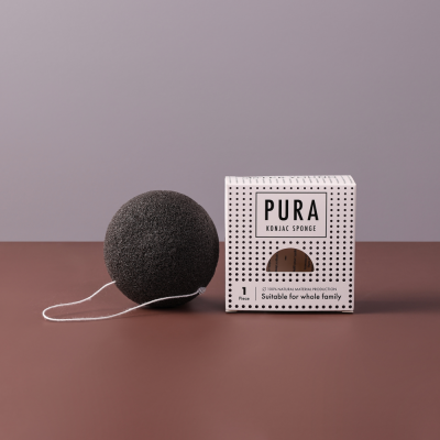 SisterYoung PURA KONJAC BLACK puhdistussieni 1 kpl