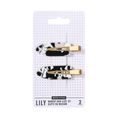 SisterYoung LILY BLACK AND WHITE hiusklipsit 2 kpl