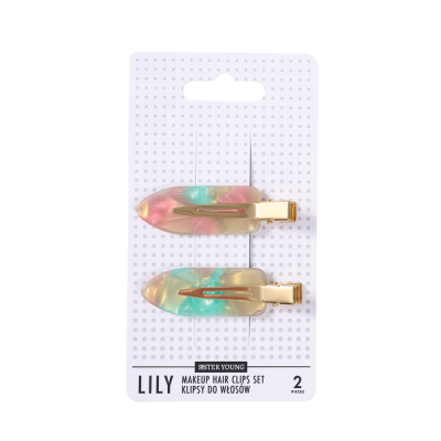 SisterYoung LILY PINK GREEN hiusklipsit 2 kpl
