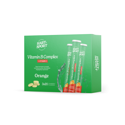 Hart-Sport Vitamin B Complex + C-vitamiini Poretabletti Triplapakkaus 3 x 20 tabl