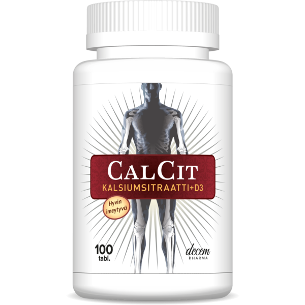 CalCit kalsiumsitraatti + D3-vitamiini 500mg/15mikrog 100 TABL