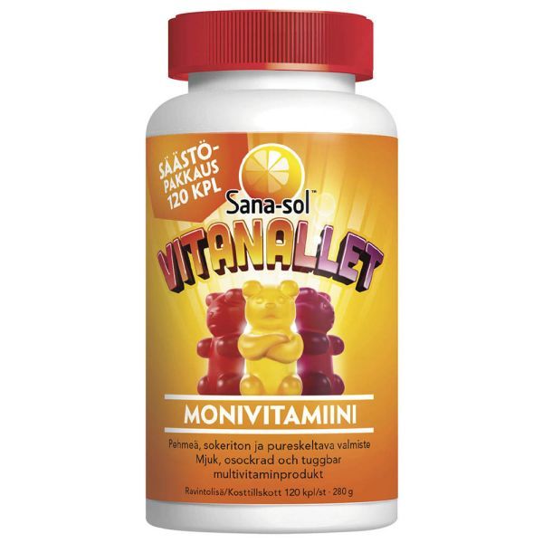 Sana-Sol Vitanallet monivitamiinivalmiste 120kpl
