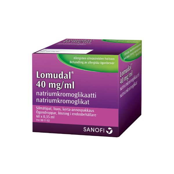 LOMUDAL silmätipat, liuos, kerta-annospakkaus 40 mg/ml 60 x 0,35 ml