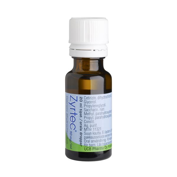 ZYRTEC tipat, liuos 10 mg/ml 20 ml
