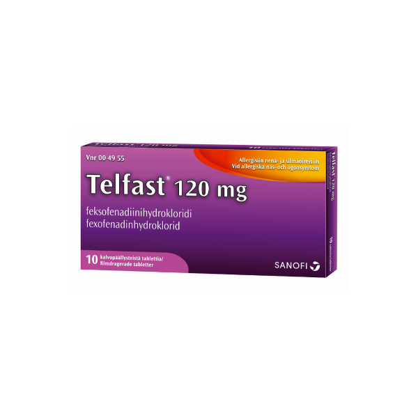 TELFAST tabletti, kalvopäällysteinen 120 mg 10 fol