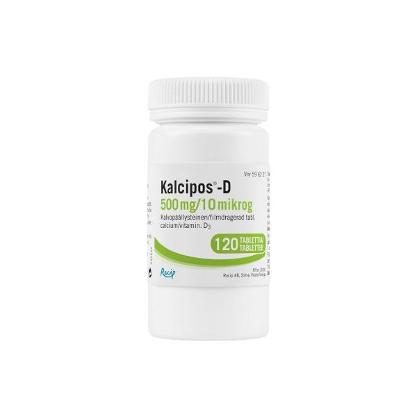 KALCIPOS-D tabletti, kalvopäällysteinen 500 mg/10 mikrog 120 kpl