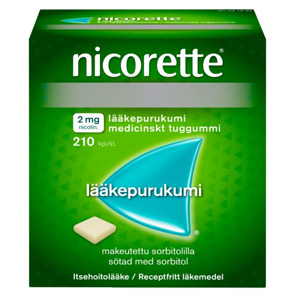 NICORETTE lääkepurukumi 2 mg 210 fol
