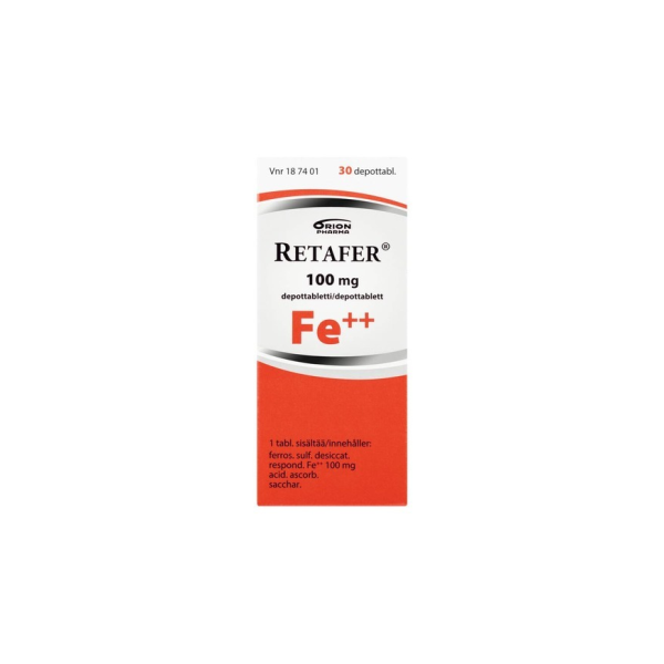 RETAFER depottabletti 100 mg 100 fol