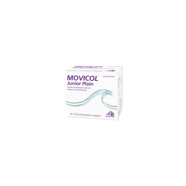 MOVICOL JUNIOR PLAIN jauhe oraaliliuosta varten, annospussi 30 kpl
