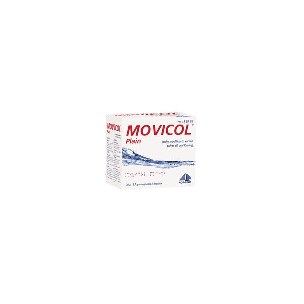 MOVICOL PLAIN jauhe oraaliliuosta varten, annospussi 100 kpl