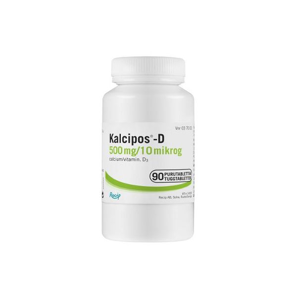 KALCIPOS-D purutabletti 500 mg/10 mikrog 90 kpl