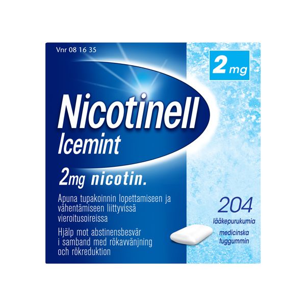 NICOTINELL ICEMINT lääkepurukumi 2 mg 204 fol