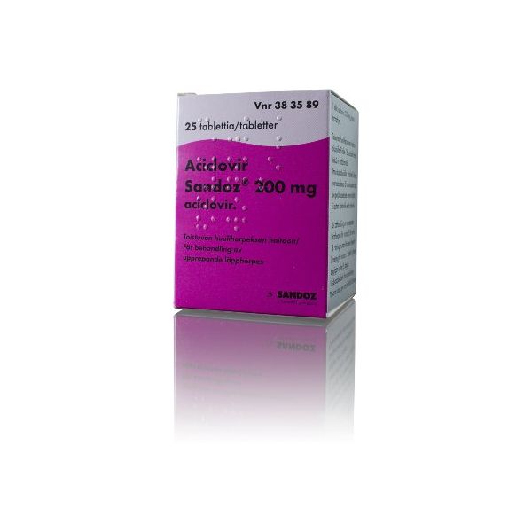 ACICLOVIR SANDOZ tabletti 200 mg 25 kpl