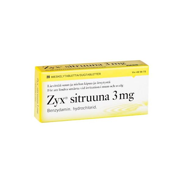 ZYX SITRUUNA imeskelytabletti 3 mg 20 fol