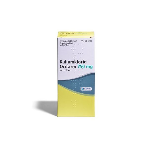 KALIUMKLORID ORIFARM depottabletti 750 mg 100 kpl