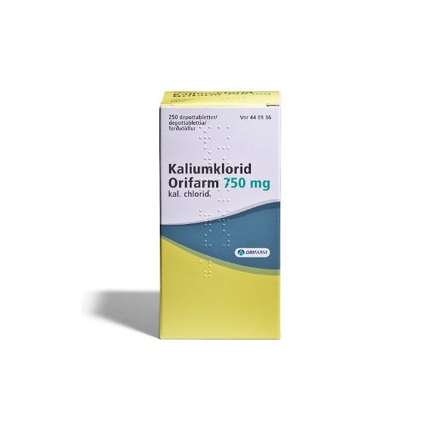KALIUMKLORID ORIFARM depottabletti 750 mg 250 kpl