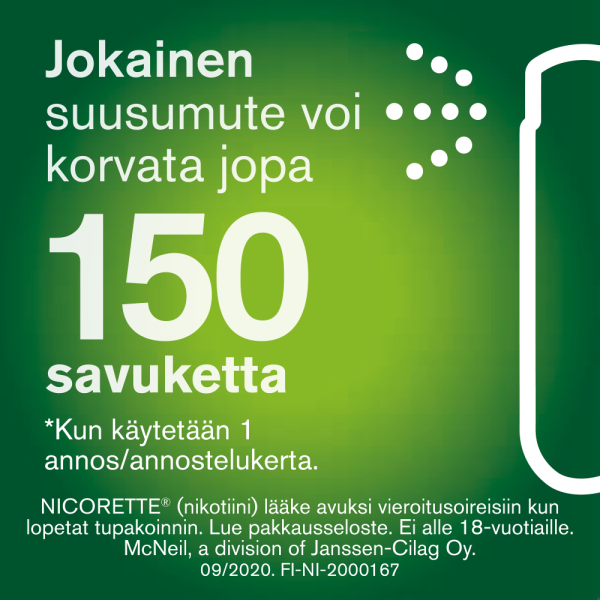 NICORETTE BERRYMINT sumute suuonteloon, liuos 1 mg/annos 2 x 150 annosta