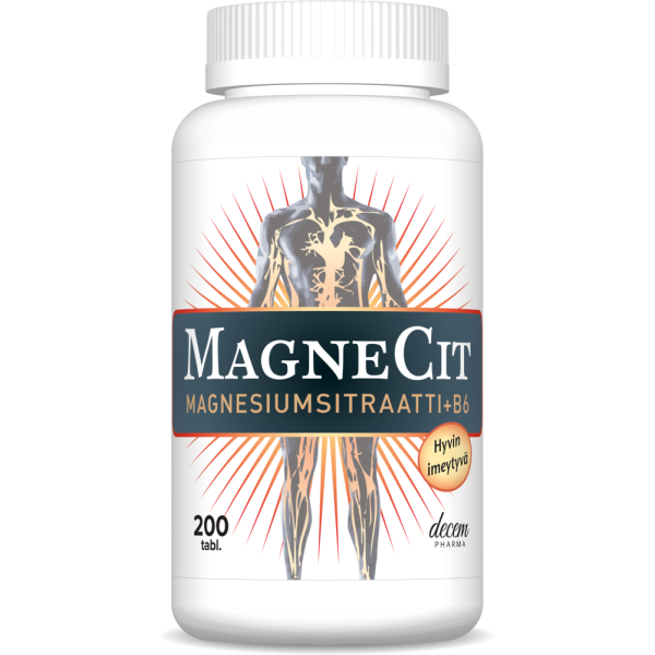 MagneCit Magnesiumsitraatti + B6-vitamiini 200 tabl