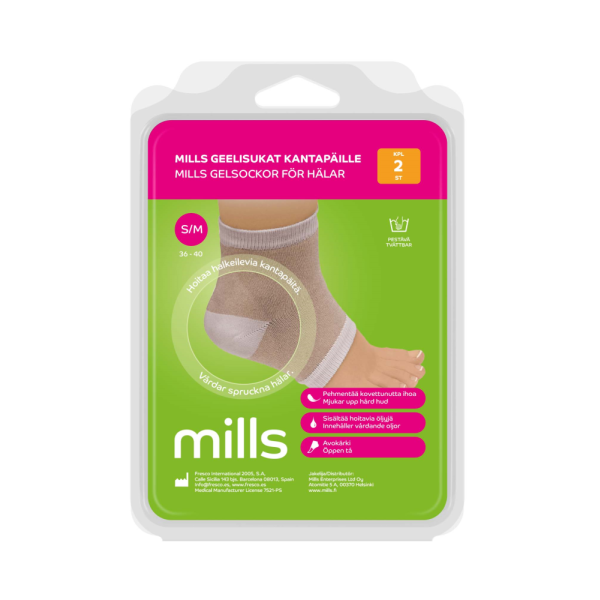 Mills Geelisukat kantapäille, koko S/M 1 pari
