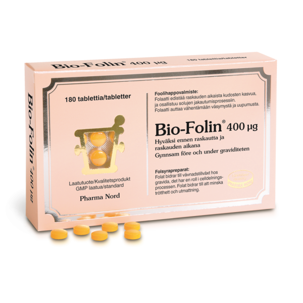 Bio-Folin 400 mikrog 180 tabl