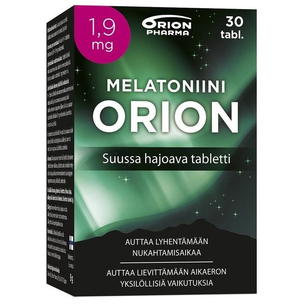 MELATONIINI ORION 1,9 MG SUUSSA HAJOAVA 30 TABL