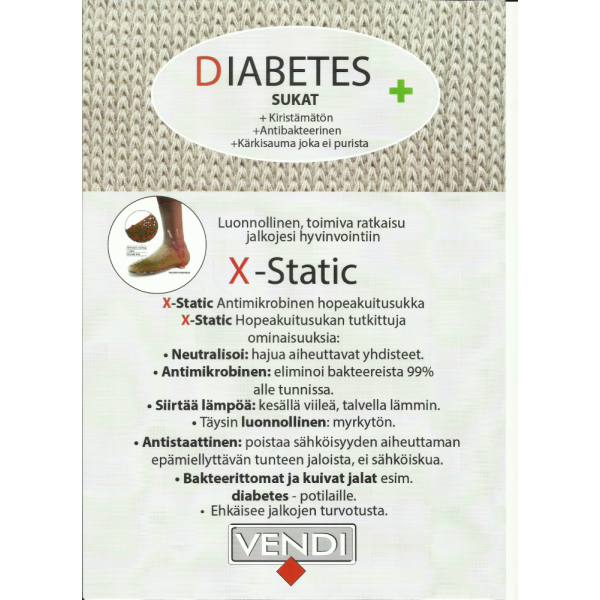 Vendi Hopea Diab.sukka frot. musta 37-38 20-468890-760 100 1 pari