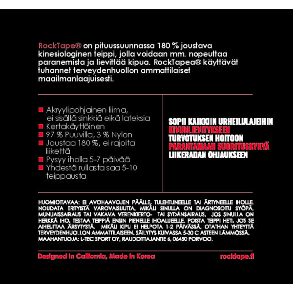 Rocktape Kinesioteippi Pink 5cmx5m 1 rll