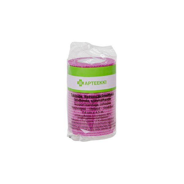 APTEEKKI Tukiside itseensäkiinnittyvä pinkki 7,6 cm x 4,5 m 1 kpl