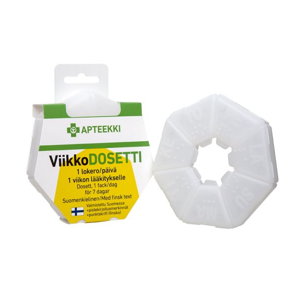 APTEEKKI Viikkodosetti 1 lokero/päivä 1 kpl
