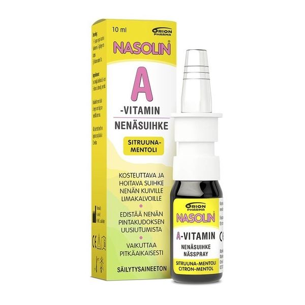 Nasolin A-vitamin Sitruuna-Mentoli nenäsumute 10 ml