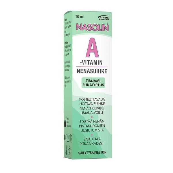 Nasolin A-vitamin Timjami-Eukalyptus nenäsumute 10 ml