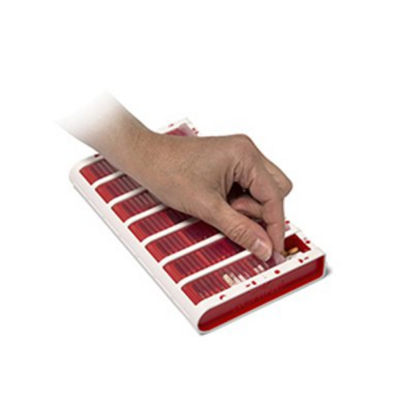 Schine Pill Box L lääkeannostelija suomenkielinen punainen 1 kpl