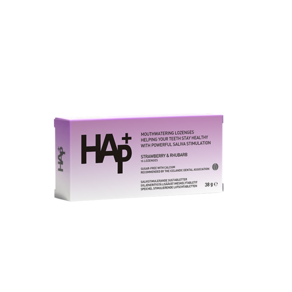 HAp+ Imeskelytabletti Mansikka&Raparperi 16 kpl