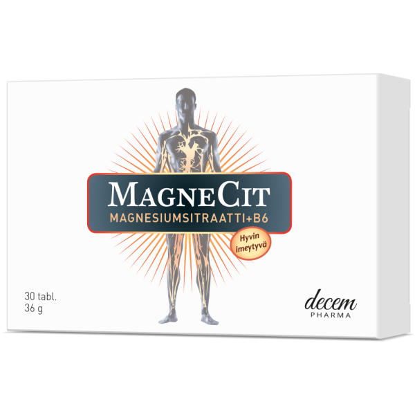 MagneCit Magnesiumsitraatti + B6-vitamiini 30 tabl