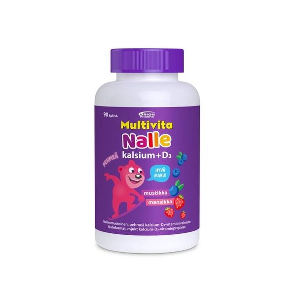 Multivita Nalle Kalsium + D3 100 mg/5 mikrog 90 tabl