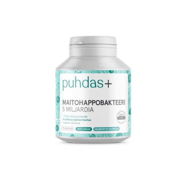 Puhdas+ Maitohappobakt 5 Mrd vegekaps 75 kpl