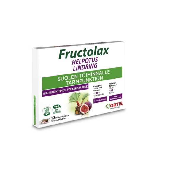 Fructolax Helpotus kuutio hedelmä ja kuitu 12 kpl