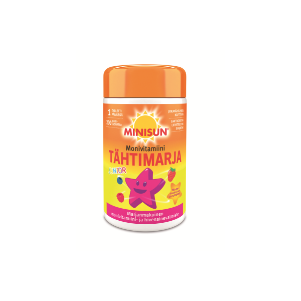 Minisun Monivitamiini Tähtimarja jr. 200 PURUTABL
