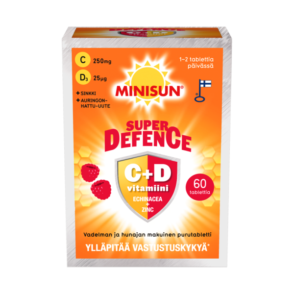 Minisun Super Defence vadelma-hunaja 60 tabl