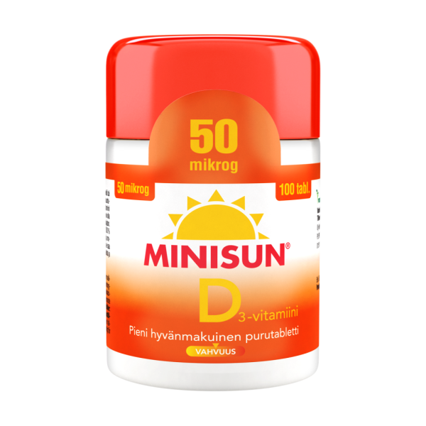 Minisun D-vitamiini 50 mikrog 100 purutabl