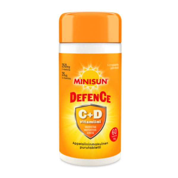 Minisun Defence C+D-vitamiini 60 PURUTABL